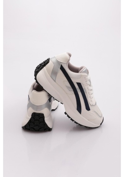 Dgn 83147 Kadin Sneaker Ayakkabi Beyaz Laci Multi