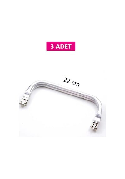 2K Gizli Metal Çanta Bursu 3 Adet - 22 Cm - Metal Çanta Aparatı Çanta Aksesuarı Açık Ahşap