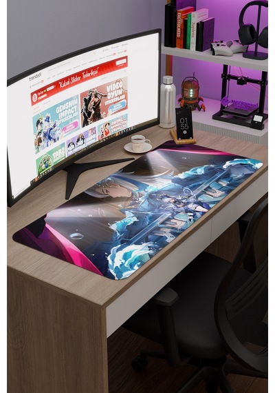 Neuvillette Genshin Impact Anime Gacha V2 - 90x40 Xxl Gaming Mouse Pad Fare Altlığı