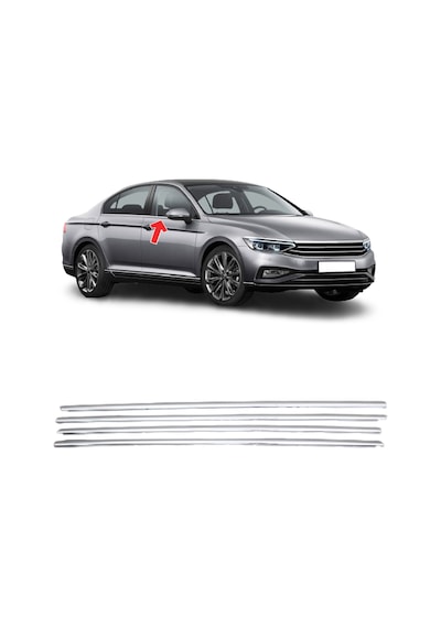 S-Dizayn  Volkswagen Passat B8.5 Cam Çıtası 4 Parça 2019 ve Üzeri
