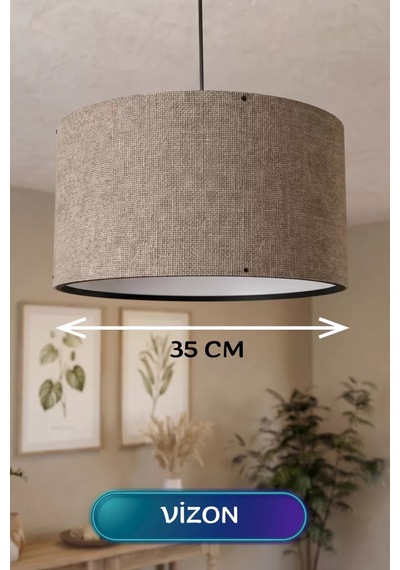 Hubrendy Sh Vizon Kumaş Başlıklı Sarkıt Avize 35 Cm