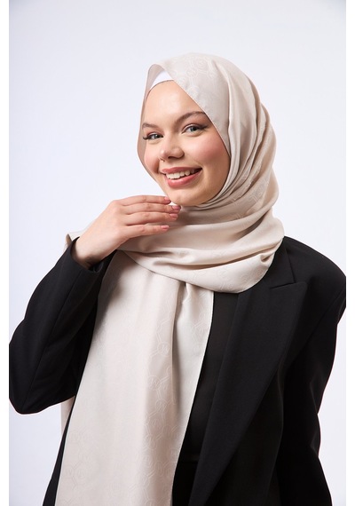 Mirsoy Scarf Mir Modern Desen Şal Ekru