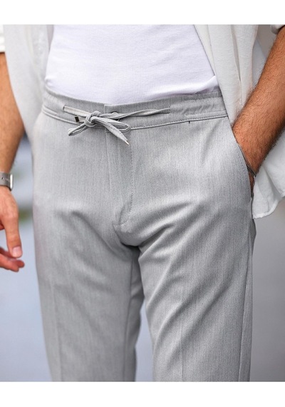 Slim Fit Likralı Jogger Pantolon Gri