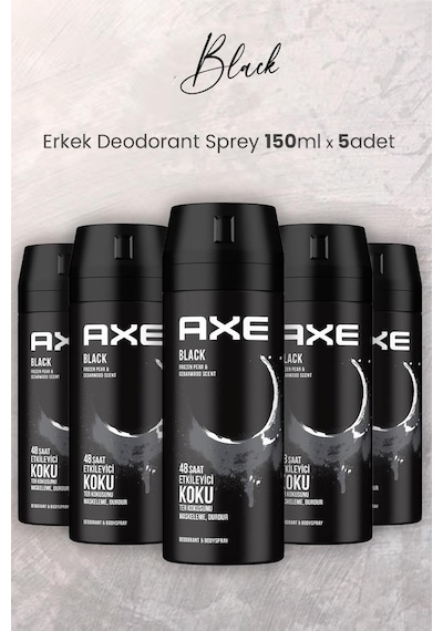 Black Erkek Deodorant Sprey 150 Ml X 5 Adet