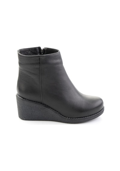 Siyah Hakiki Deri Kadın Bot & Bootie K02586666603