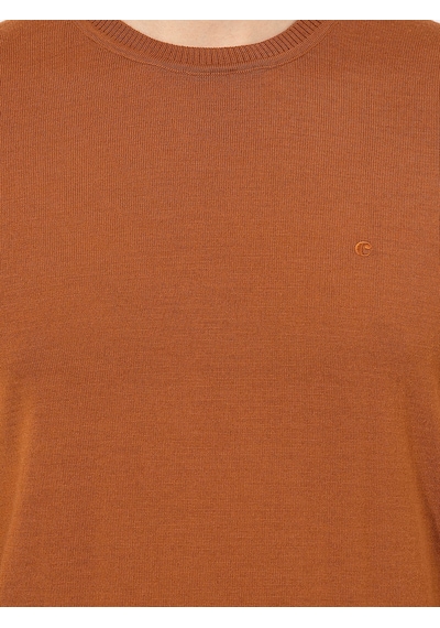 Cacharel Tarçın Slim Fit Bisiklet Yaka Basic Triko Kazak Turuncu Cacharel Tarçın Slim Fit Bisiklet Yaka Basic Triko Kazak Turuncu