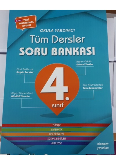 4.Sınıf Tüm Dersler Soru Bankası 2018 Baskı Element Yayınları