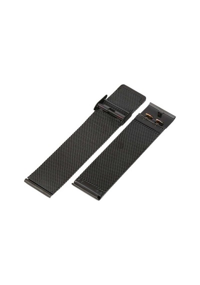 24Mm Saat Kordonu Siyah Çelik Hasır Kolçak 1.Kalite Örgü Kordon