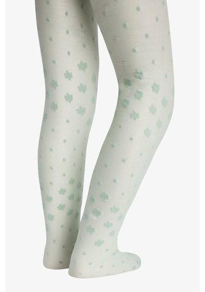 Penti Kız Çocuk Pretty Dotted Daisy Külotlu Çorap Açık Yeşil