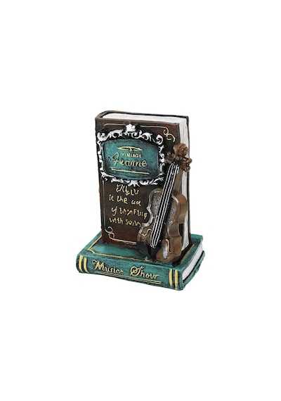 Gitar - Kitap Dekoratif Biblo - Kumbara 21x14x10cm Reçine Bx40