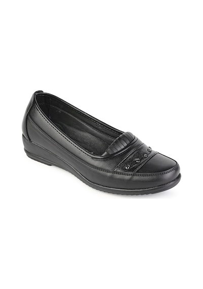 Ern Shoes Kadın Tam Ortopedik İçi Hakiki Deri Günlük Klasik Anne Ayakkabı Siyah
