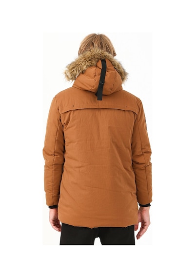 Maraton Sportswear Regular Erkek Kapşonlu Uzun Kol Basic Camel Parka 21302 Camel