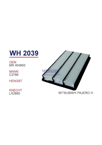 WUNDER WH2039 HAVA FİLTRESİ - MiTSUBiSHi MONTERO 3,2 DI,D-PAJERO