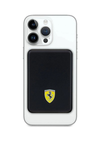 Ferrari Led Işıklı Göstergeli M-safe Magnetik  Lisanslı Powerbank 5000 Mah Siyah