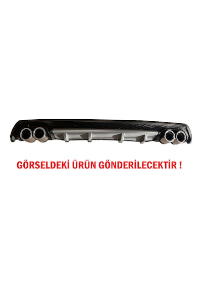 Ford Fiesta Mk7 Difüzör Arka Tampon Eki 4 Egzoz Çıkışlı Gri Lüx Tip