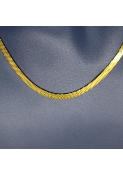 İtalyan 4 Mm Sarı Çelik Ezme Zincir 45 Cm altın