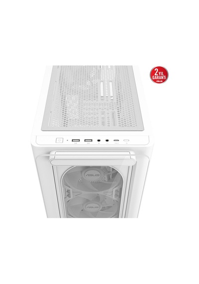 Asus A23 Plus M-atx Kasa Gizli Konnektör Destekli 360 Mm Radyatör Ve 380 Mm Ekran Kartı Uyumlu 4 Argb Fanlı Kasa Beyaz
