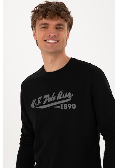 U.S. Polo Assn. Erkek Bisiklet Yaka Regular Fit Siyah İnce Sweatshirt 50316315-VR046