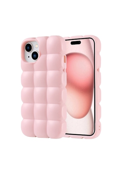 Kilifone - İphone 15 Uyumlu Kılıf Parlak Esnek Silikon Dom Dom Kapak - Pembe - T32673