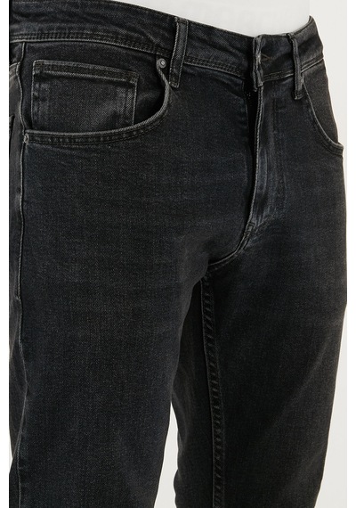 Buratti Pamuklu Slim Fit Yüksek Bel Dar Paça Jeans Erkek Kot Pantolon 3300C30Tokyo Siyah