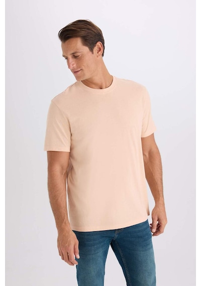 DeFacto %100 Pamuk New Regular Fit Bisiklet Yaka Basic Düz Kısa Kollu Tişört V7699AZ25SPPN672