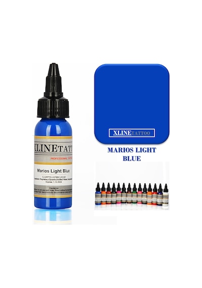 1 Oz Xlinetattoo Marios Light Blue Dövme Boyası - 30Ml Açık