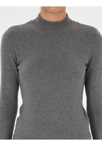 Pierre Cardin Kadın Gri Melanj Kazak /triko 50315768-vr086 Gri Melanj
