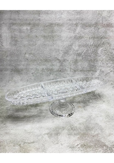 El Yapımı Cam Kafes 6 Göz Kayık Ayaklı Servis Tabağı 41x12 Cm