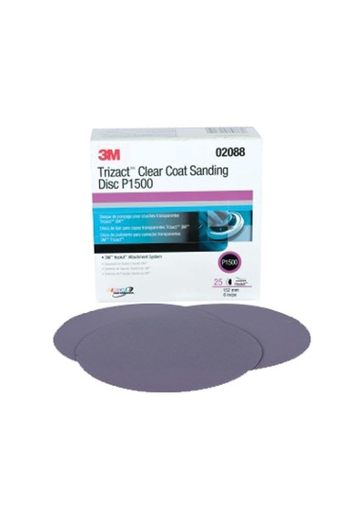3m 02088 Trizact Hookit 15,24 Cm P1500 Grit Şeffaf Kaplama Zımpara Diski