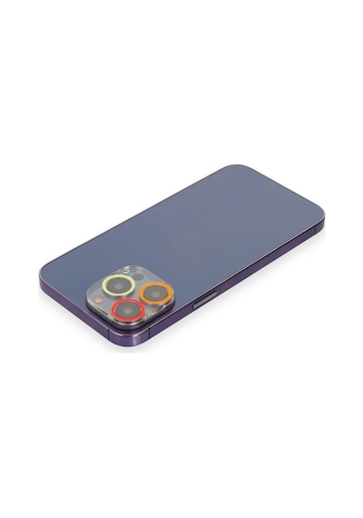Apple, Uyumlu iPhone 12 Pro Renkli Kamera Lens Koruma Cam - Turuncu-kırmızı