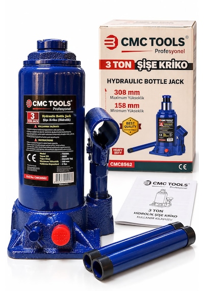Cmc Tools Cmc8562 3 Ton Hidrolik Şişe Kriko 158-308 Mm 2 Parçalı Kollu
