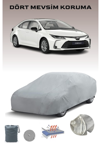 Toyota Corolla Sedan Uyumlu Miflonlu Oto Branda Premium Kalite Araba Brandası Gri