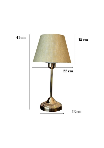 Royal Gold Metal Ayaklı Abajur Kahve Hasır Kaplama Başlık Yatak Odası Abajur Salon Masa Lambası Kahverengi