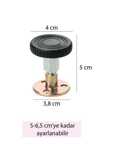Yatak Baza Başlık Sabitleme Aparatı Ses Titreşim Önleyici Eşya Sabitleme 2 Adet 5-6,5 Cm 1