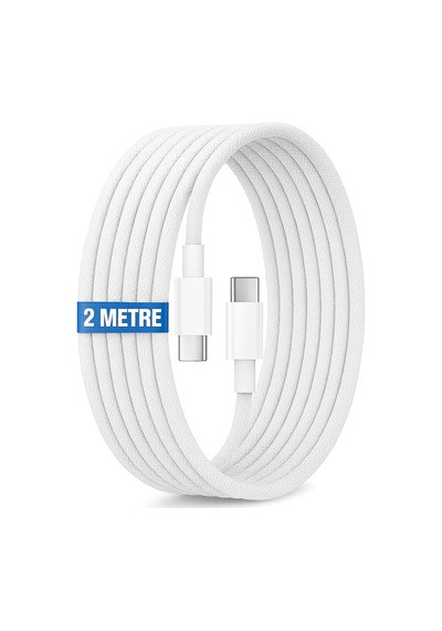 Type C-c, Örgülü 2 Metre, Güçlendirilmiş Boyun, 60watt Pd Hızlı Şarj & Data Kablosu, Apple Uyumlu iPhone Standart