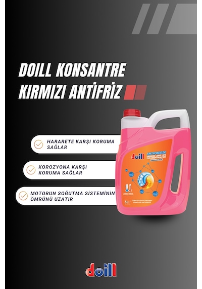 Doill G12 Konsantre Saf Kırmızı Organik Antifriz 3 L