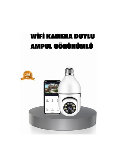Mey İthalat 360 Akıllı Güvenlik Kamerası Duya Takılabilir, Wi-fi Bağlantılı, Hareket Sensörlü