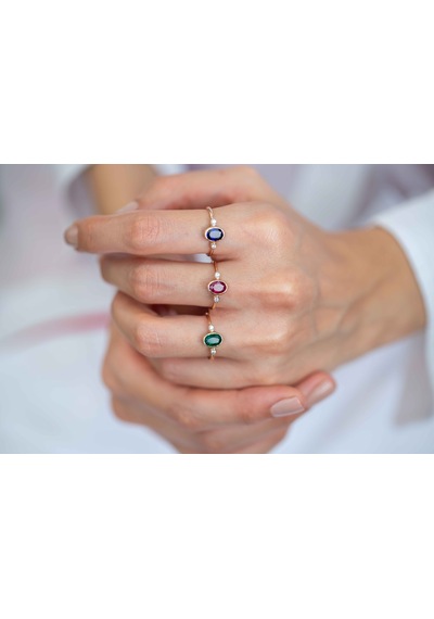 Reis Kuyumculuk T1844 Retro Safir Altın Yüzük