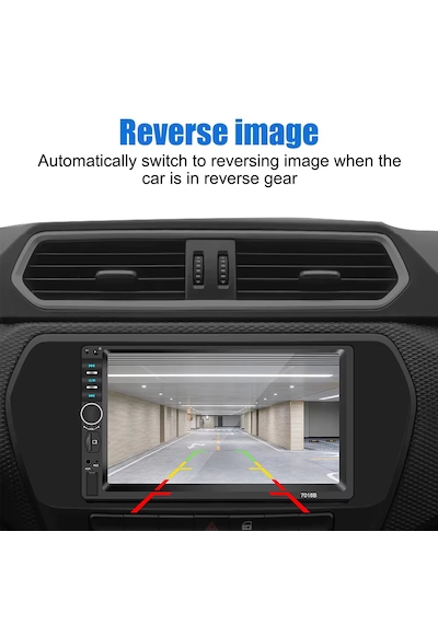 7 İnç Double Din Dokunmatik Ekranlı Bluetooth / Mirror Link / Usb / Fm Destekli Oto Multimedya Teyp Arka Kamera 7"