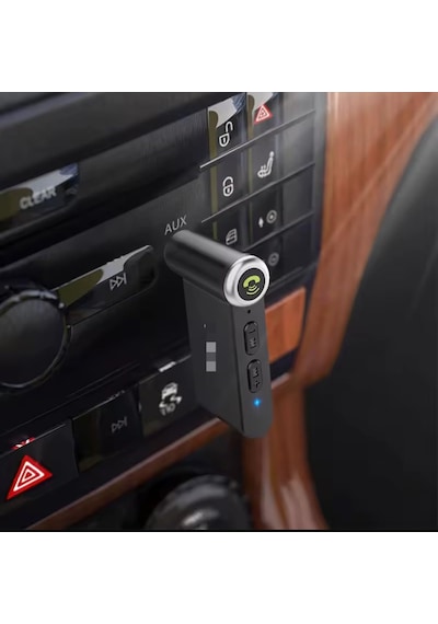 3.5mm Jack Aux Araba Bluetooth 5.0 Alici Kablosuz Mikrofon Handfree Adaptörü Arabada Müzik Ses Aux Bt Kulaklik Alicis