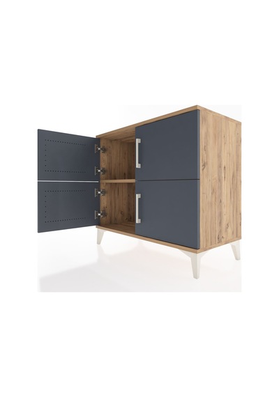 Hyperion Şifonyer Tek Raflı 4 Kapaklı 88x44x80 Çam-antrasit Çam Hyperion Şifonyer Tek Raflı 4 Kapaklı 88x44x80 Çam-antrasit Çam