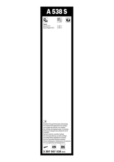 Aerotwin Silecek Seti - 650/400 Mm Toyota Avensis 2008-2021 T27 A538s