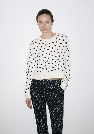 Mavi - Lacivert Puantiyeli Ekru Sweatshirt 1s10534-91576 Ekru
