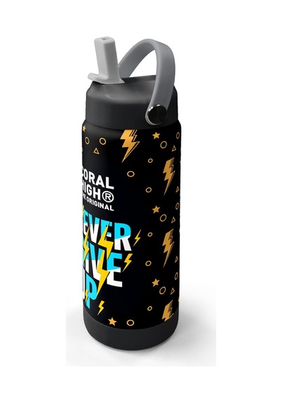 Coral High Siyah Never Give Up Desenli Katlanır Ağızlıklı Çelik Termos 650 Ml 38320 Siyah