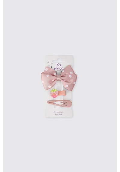 Panço Kız Çocuk Pudra Toka Seti 2612gk09052 Pembe