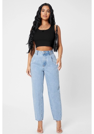 Angbutik Kadın Siyah Kare Yaka Crop Top Bluz