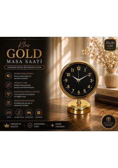 Klas Gold 25 X 20 Cm Metal Masa Saati