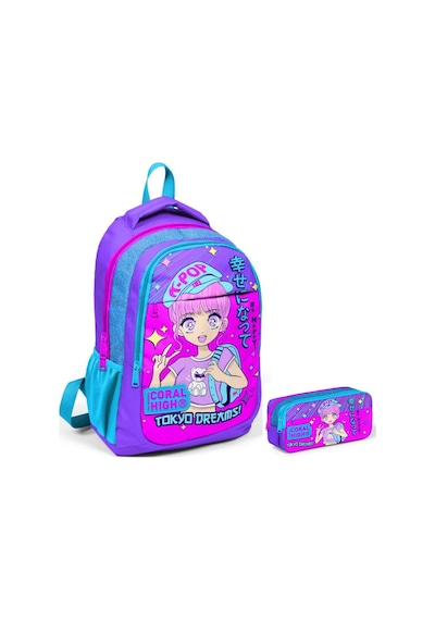 Coral High Lavanta K-pop İlkokul Sırt Çantası Ve Kalemlik Seti