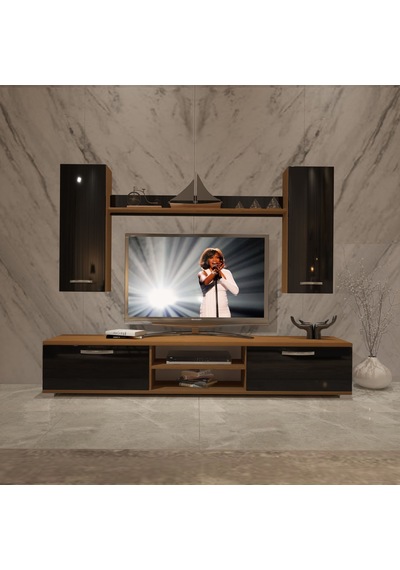 Decoraktiv Eko 5d Mdf Dvd Tv Ünitesi Tv Sehpası Ceviz - Siyah