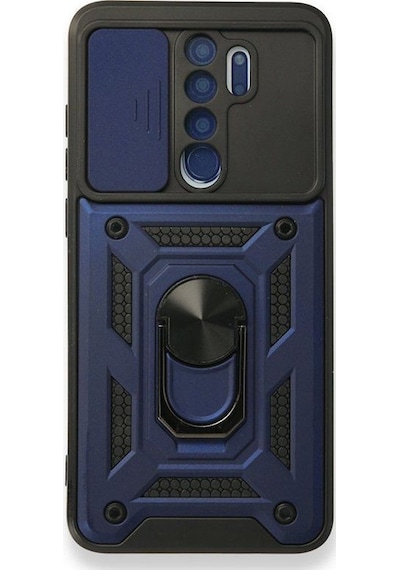 Teleplus Xiaomi Redmi Note 8 Pro Kılıf Magnetik Standlı Kamera Korumalı Slide Sürgülü Cover Kapak